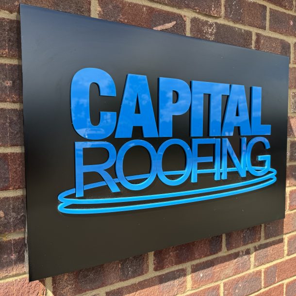 Tray Sign for Capital Roofing